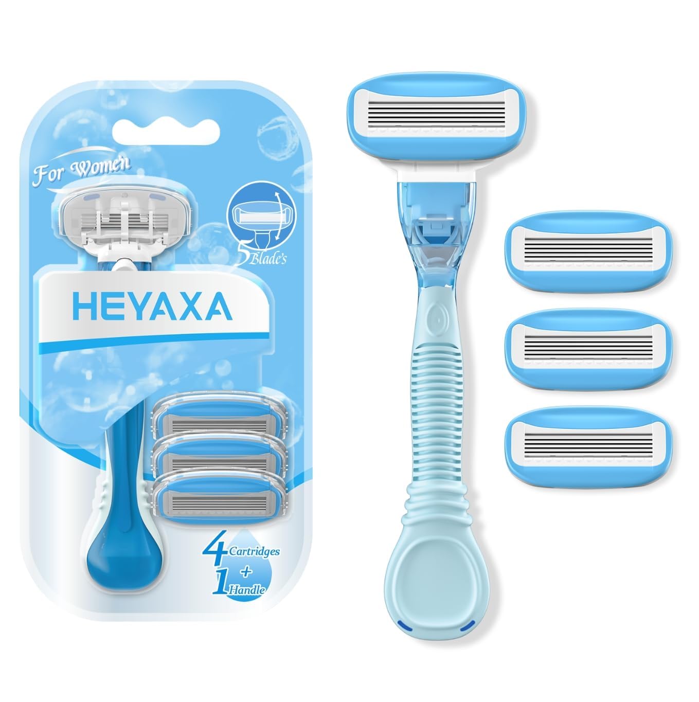 Amazon.com: HEYAXA Razors for Women with 4 Razor Refills and 1 Non